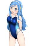  +_+ 1girl 8_(9135445) :3 blue_eyes blue_hair competition_swimsuit hairband himouto!_umaru-chan long_hair one-piece_swimsuit open_mouth school_swimsuit smile swimsuit tachibana_sylphynford 