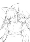  akisu_karasu ass blush breasts charlotte_(fire_emblem_if) cleavage fire_emblem fire_emblem_if huge_breasts licking_lips lips long_hair looking_at_viewer monochrome naughty_face panties pauldrons pov simple_background sketch spikes tongue tongue_out underwear white_background 