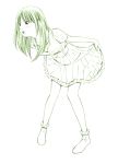  1girl dress long_hair monochrome original sketch socks solo traditional_media yoshitomi_akihito 
