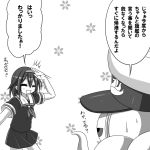  admiral_(kantai_collection) kantai_collection miso_panda monochrome shiratsuyu_(kantai_collection) translation_request 
