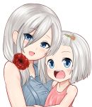  hamakaze_(kantai_collection) highres kantai_collection mother_and_daughter sin_(kami148) tagme white_hair 