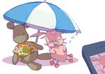  jojo_no_kimyou_na_bouken no_humans nuzzo sleeping stand_(jojo) steel_ball_run stuffed_animal stuffed_toy teddy_bear tusk_(stand) umbrella 