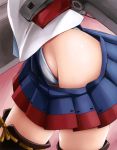  1girl absurdres akashi_(kantai_collection) akatsuki_(ownpace) armor black_legwear contrapposto head_out_of_frame highleg highleg_panties highres kantai_collection panties pleated_skirt ribbon-trimmed_thighhighs scan side_slit skirt solo thigh-highs underwear white_panties 