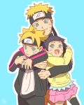  blonde_hair blue_eyes blue_hair boruto:_naruto_the_movie brother_and_sister facial_mark father_and_daughter father_and_son naruto siblings uzumaki_boruto uzumaki_himawari uzumaki_naruto 