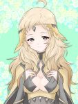  1girl ahoge blonde_hair blush breasts cleavage fire_emblem fire_emblem_if large_breasts long_hair ophelia_(fire_emblem_if) porukan solo 