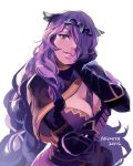  armor breasts camilla_(fire_emblem_if) cleavage fire_emblem fire_emblem_if hair_over_one_eye long_hair piano_(agneschen) purple_hair 