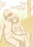  1boy 1girl couple glasses hetero kara_no_kyoukai kokutou_mikiya ryougi_shiki short_hair sitting sketch sleeping sleeping_on_person sleeping_upright turtleneck urako 