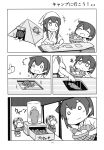  akagi_(kantai_collection) camping comic fairy_(kantai_collection) highres hiryuu_(kantai_collection) kantai_collection monochrome page_number shishigami_(sunagimo) souryuu_(kantai_collection) translated younger 