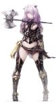  armor axe breasts camilla_(fire_emblem_if) cleavage fire_emblem fire_emblem_if gloves hair_over_one_eye highres labombardier! long_hair purple_hair weapon 