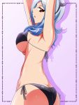  1girl aokura_shou arms_up ass bikini blue_hair eas fresh_precure! hairband higashi_setsuna highres precure red_eyes swimsuit wet 