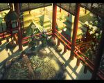  1girl architecture east_asian_architecture highres nauimusuka onsen original scenery solo 