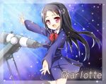  1girl black_hair charlotte_(anime) long_hair maruma_(maruma_gic) otosaka_ayumi school_uniform telescope violet_eyes 