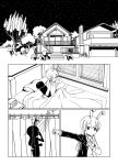  animal_ears comic extra_ears house night night_sky rabbit_ears reisen_udongein_inaba silhouette sixten sky tagme touhou waking_up 