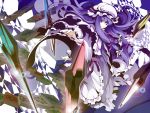  crystal hair_ribbon hat highres lens_flare long_hair patchouli_knowledge purple_eyes purple_hair ribbon touhou uki_(room_405) 