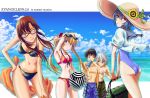  angel_(evangelion) armpits ass ayanami_rei bag ball beach beachball bikini blue_eyes blue_hair breasts brown_hair can cloud evangelion:_2.0_you_can_(not)_advance front-tie_top glasses glasses_on_head green_eyes hair_ornament hairclip handbag hat ikari_shinji kaeru314 leaning_forward leliel long_hair looking_back makinami_mari_illustrious nagisa_kaworu neon_genesis_evangelion ocean one-piece_swimsuit orange_hair rebuild_of_evangelion red_eyes shikinami_asuka_langley short_hair souryuu_asuka_langley sun_hat sunglasses swimsuit swimsuit_under_clothes twintails wink 