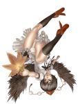  bad_id black_hair black_wings geta hat highres matsutake_umeo panties red_eyes shameimaru_aya short_hair skirt solo tengu-geta tokin_hat touhou transparent_background underwear white_panties wings 