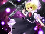  asahina black_wings blonde_hair cross ex-rumia feathers highres necktie red_eyes rumia short_hair solo touhou wings 