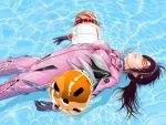  afloat breasts brown_hair closed_eyes entry_plug evangelion:_2.0_you_can_(not)_advance glasses hairband latex long_hair makinami_mari_illustrious neon_genesis_evangelion plugsuit pool realistic rebuild_of_evangelion solo takeout unconscious water wet 