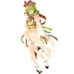 1girl green_hair hair_ribbon highres japanese_clothes kagiyama_hina kaninn kimono sake solo touhou white_background wink
