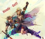  2boys bandana blonde_hair cape dissidia_final_fantasy final_fantasy final_fantasy_ii final_fantasy_x frioniel mebu multiple_boys tidus 