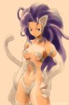  :3 blue_eyes blue_hair capcom cat_ears cat_tail catgirl dark_stalkers felicia game harada long_hair nekomimi tail vampire_savior 