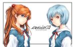  2girls ayanami_rei bad_id blue_eyes blue_hair evangelion:_2.0_you_can_(not)_advance multiple_girls neon_genesis_evangelion rebuild_of_evangelion red_eyes red_hair school_uniform shikinami_asuka_langley souryuu_asuka_langley tidsean wallpaper 