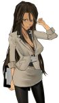  armored_core brown_hair clipboard girl kawaguchi_yukihiro long_hair simple_background 