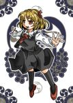  blonde_hair hair_ribbon makako outstretched_arms red_eyes ribbon rumia short_hair solo spread_arms touhou 