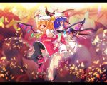  barefoot chain chains cuffs etogami_kazuya feet flandre_scarlet handcuffs highres multiple_girls remilia_scarlet siblings sisters thigh-highs thighhighs touhou wallpaper wings 