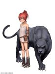  armlet boots child gloves legs original panther red_eyes red_hair redhead ryu_(artist) 