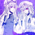  bad_id chocolate fusuke hat multiple_girls purple_eyes red_eyes saigyouji_yuyuko touhou yakumo_yukari 