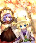 blonde_hair blue_eyes frog hat long_skirt moriya_suwako short_hair skirt taoru touhou yasaka_kanako