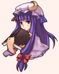  :&lt; book crescent hat long_hair patchouli_knowledge purple_eyes purple_hair rumie solo touhou violet_eyes 