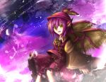  bad_id earrings haruto28 hat jewelry musical_note mystia_lorelei open_mouth pink_hair short_hair solo touhou wings yellow_eyes 