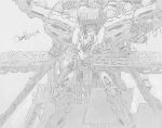  armored_core armored_core:_for_answer drawing gun mecha monochrome vanguard_overboost white_glint 