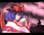 hat nagae_iku purple_hair red_eyes rumie ruruko_(artist) shawl short_hair touhou