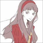  amagi_yukiko black_hair headband long_hair persona persona_4 school_uniform smile 