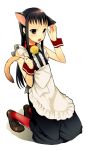  apron bell cat_ears collar crossdressing earrings jewelry koga_norio long_hair maid narutaru pantyhose red_legwear trap udk 