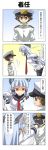  admiral_(kantai_collection) anger_vein angry bent_over commentary_request face_grab hands_on_hips hat highres kantai_collection lifting_person murakumo_(kantai_collection) necktie oversized_clothes rappa_(rappaya) sailor_dress shota_admiral_(kantai_collection) translation_request white_clothes 