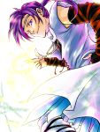  1boy cape fire_emblem fire_emblem:_thracia_776 homer_(fire_emblem) long_hair low_ponytail purple_hair solo violet_eyes 