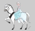  1girl elsa_(frozen) frozen_(disney) highres horse nyamo solo 