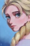  1girl a-ka blonde_hair blue_eyes elsa_(frozen) face frozen_(disney) portrait solo 