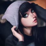  1girl beanie black_eyes black_hair face hat ilya_kuvshinov_(style) lips parted_lips solo xxnikichenxx 