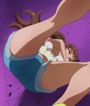  1girl amanogawa_kirara brown_hair closed_eyes go!_princess_precure haruyama_kazunori long_hair navel precure shorts solo 