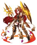  armor gwayo long_hair polearm redhead shield sword thigh-highs very_long_hair weapon 