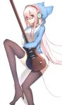  1girl bespectacled breasts electric_guitar glasses guitar headphones highres instrument large_breasts long_hair looking_at_viewer neko-hime_(neko-hime) nitroplus pink_hair red_eyes smile solo super_sonico thigh-highs 