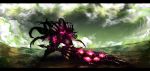  armor clouds full_armor gore_magala_(armor) highres letterboxed masayoshi monster_hunter monster_hunter_4 solo sword weapon 