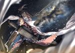  1girl brown_hair kantai_collection remodel_(kantai_collection) scarf school_uniform sendai_(kantai_collection) short_hair sky solo star_(sky) starry_sky tsuuhan two_side_up 