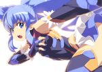 1girl blue_eyes blue_hair cure_princess happinesscharge_precure! long_hair looking_at_viewer magical_girl multiple_girls precure shirayuki_hime solo tasaka_shinnosuke thigh-highs twintails 