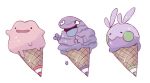  ditto food goomy grimer ice_cream ice_cream_cone no_humans pokemon 